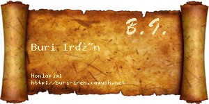 Buri Irén névjegykártya