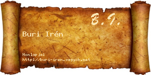 Buri Irén névjegykártya